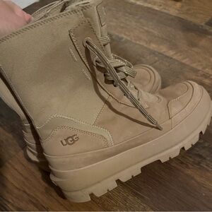 UGG Lugg Tan Lace-Up Boots